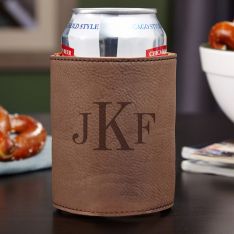 Monogram Leather Beverage Holder